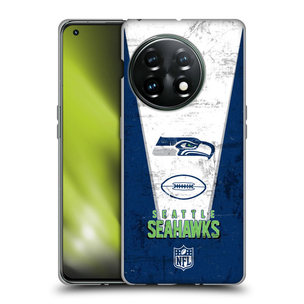 NFL Seattle Seahawks Logo Art Banner Soft Gel Case for OnePlus 11 5G