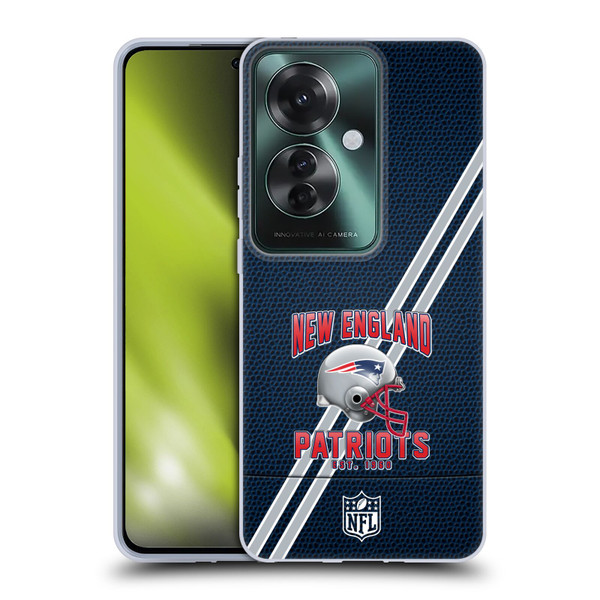 NFL New England Patriots Logo Art Football Stripes Soft Gel Case for OPPO Reno11 F 5G / F25 Pro 5G