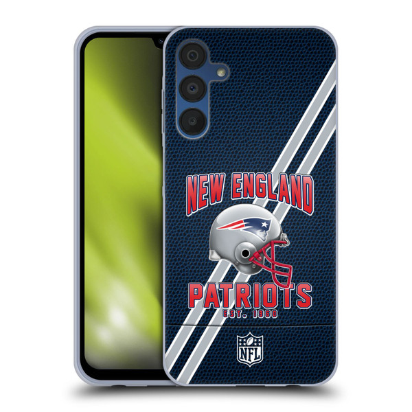 NFL New England Patriots Logo Art Football Stripes Soft Gel Case for Samsung Galaxy A15