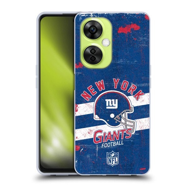 NFL New York Giants Logo Art Helmet Distressed Soft Gel Case for OnePlus Nord CE 3 Lite 5G