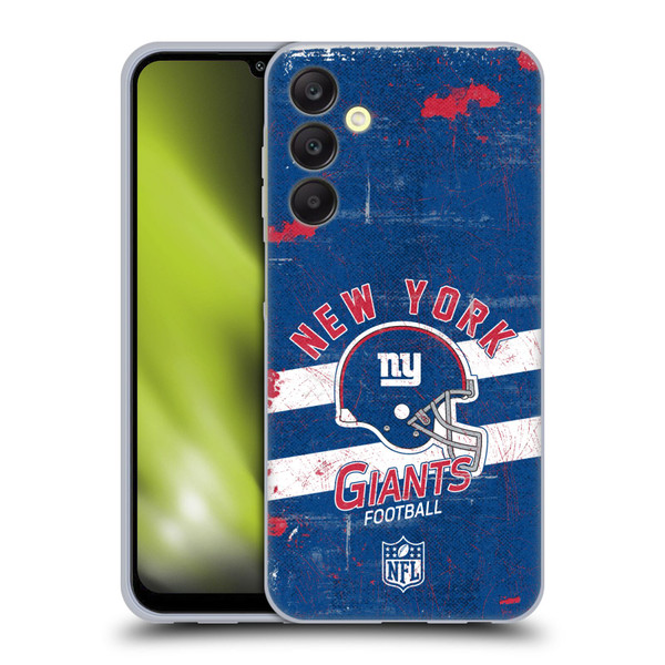NFL New York Giants Logo Art Helmet Distressed Soft Gel Case for Samsung Galaxy A25 5G