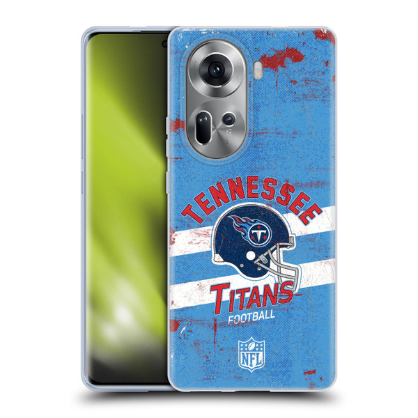 NFL Tennessee Titans Logo Art Helmet Distressed Soft Gel Case for OPPO Reno11