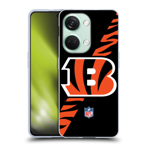 NFL Cincinnati Bengals Logo Stripes Soft Gel Case for OnePlus Nord 3 5G