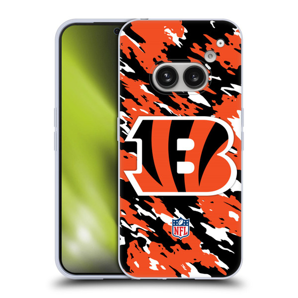 NFL Cincinnati Bengals Logo Camou Soft Gel Case for Nothing Phone (2a)