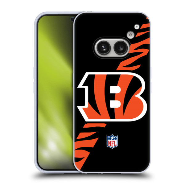 NFL Cincinnati Bengals Logo Stripes Soft Gel Case for Nothing Phone (2a)