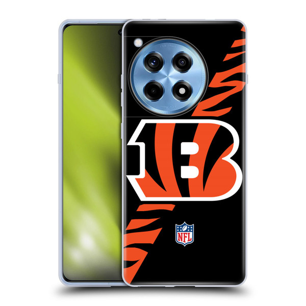 NFL Cincinnati Bengals Logo Stripes Soft Gel Case for OnePlus 12R