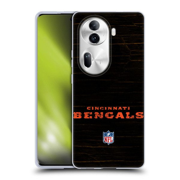 NFL Cincinnati Bengals Logo Distressed Look Soft Gel Case for OPPO Reno11 Pro