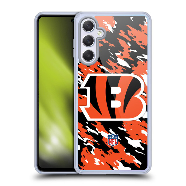 NFL Cincinnati Bengals Logo Camou Soft Gel Case for Samsung Galaxy M54 5G