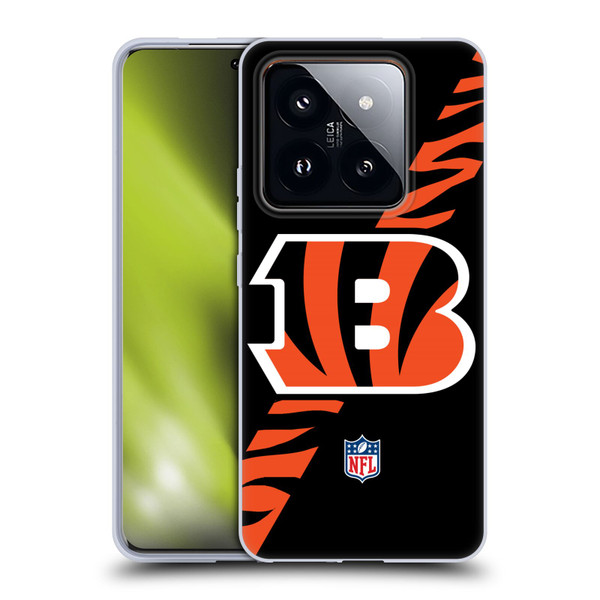 NFL Cincinnati Bengals Logo Stripes Soft Gel Case for Xiaomi 14 Pro