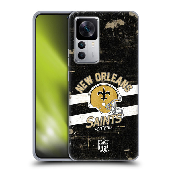 NFL New Orleans Saints Logo Art Helmet Distressed Soft Gel Case for Xiaomi 12T 5G / 12T Pro 5G / Redmi K50 Ultra 5G