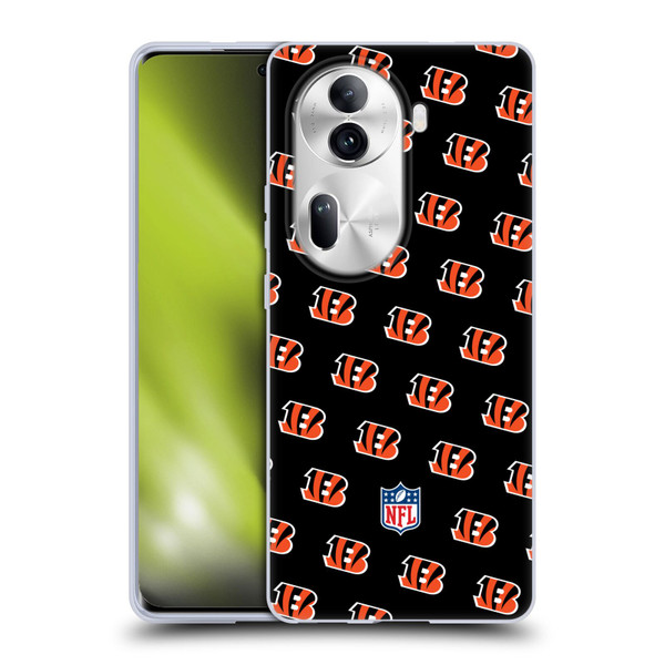 NFL Cincinnati Bengals Artwork Patterns Soft Gel Case for OPPO Reno11 Pro