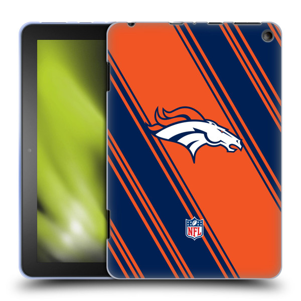 NFL Denver Broncos Artwork Stripes Soft Gel Case for Amazon Fire HD 8/Fire HD 8 Plus 2020