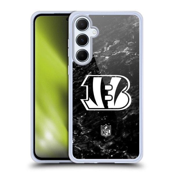 NFL Cincinnati Bengals Artwork Marble Soft Gel Case for Samsung Galaxy A55 5G