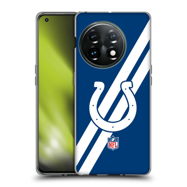 NFL Indianapolis Colts Logo Stripes Soft Gel Case for OnePlus 11 5G