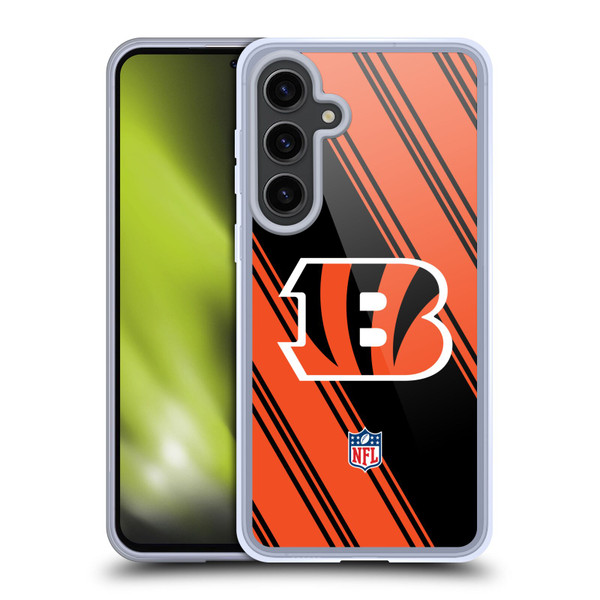 NFL Cincinnati Bengals Artwork Stripes Soft Gel Case for Samsung Galaxy S24+ 5G