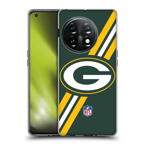 NFL Green Bay Packers Logo Stripes Soft Gel Case for OnePlus 11 5G