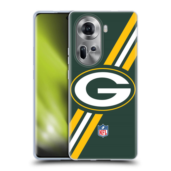 NFL Green Bay Packers Logo Stripes Soft Gel Case for OPPO Reno11