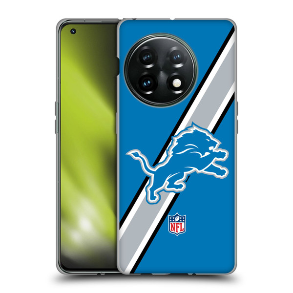 NFL Detroit Lions Logo Stripes Soft Gel Case for OnePlus 11 5G