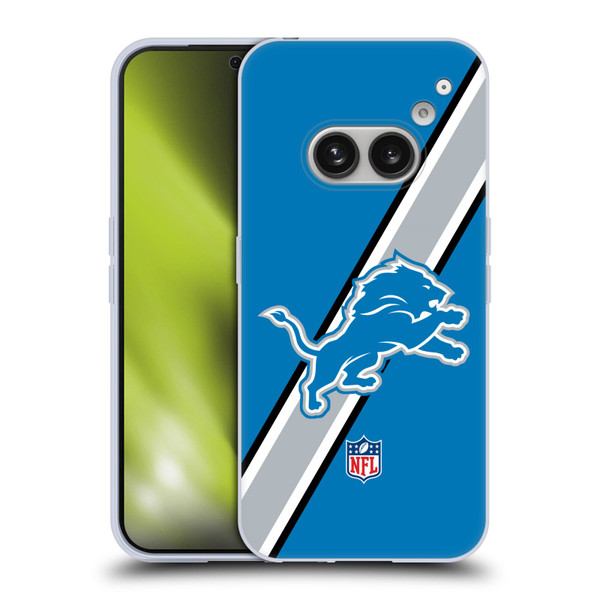 NFL Detroit Lions Logo Stripes Soft Gel Case for Nothing Phone (2a)