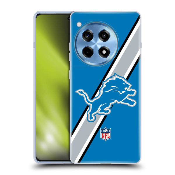 NFL Detroit Lions Logo Stripes Soft Gel Case for OnePlus 12R