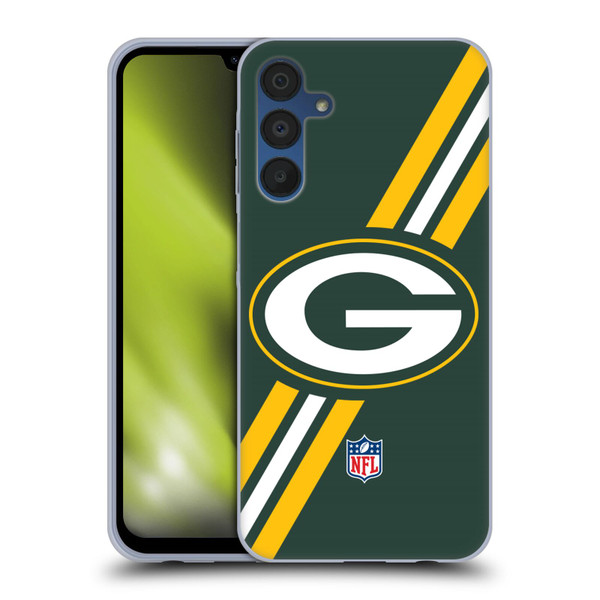 NFL Green Bay Packers Logo Stripes Soft Gel Case for Samsung Galaxy A15 & MagSafe