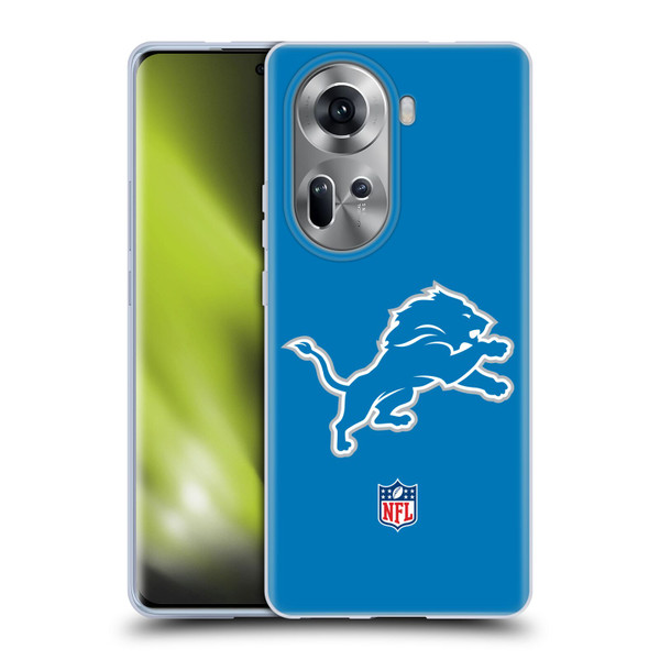 NFL Detroit Lions Logo Plain Soft Gel Case for OPPO Reno11