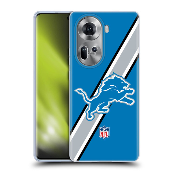 NFL Detroit Lions Logo Stripes Soft Gel Case for OPPO Reno11