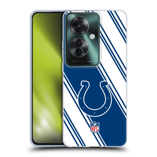 NFL Indianapolis Colts Artwork Stripes Soft Gel Case for OPPO Reno11 F 5G / F25 Pro 5G