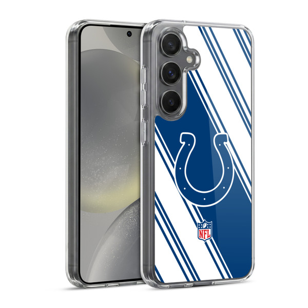 NFL Indianapolis Colts Artwork Stripes Soft Gel Case for Samsung Galaxy S24 5G & MagSafe
