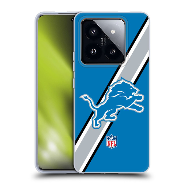 NFL Detroit Lions Logo Stripes Soft Gel Case for Xiaomi 14 Pro