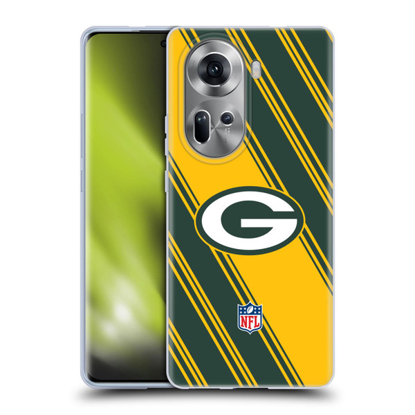 NFL Green Bay Packers Artwork Stripes Soft Gel Case for OPPO Reno11