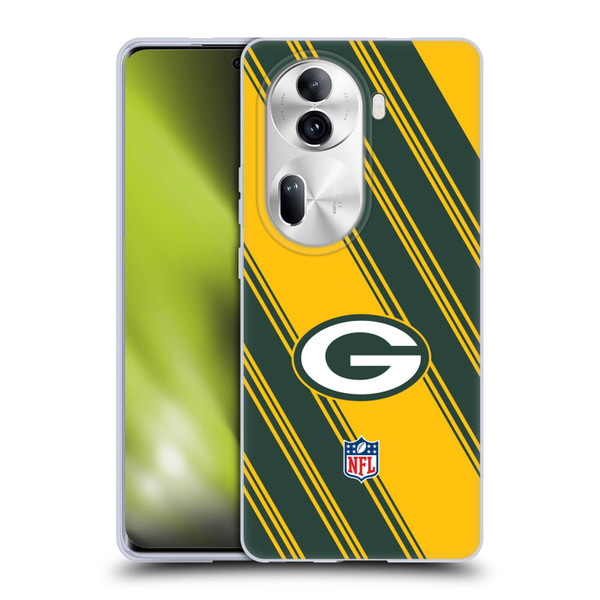 NFL Green Bay Packers Artwork Stripes Soft Gel Case for OPPO Reno11 Pro