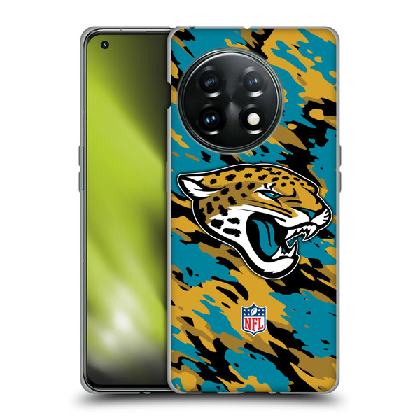 NFL Jacksonville Jaguars Logo Camou Soft Gel Case for OnePlus 11 5G