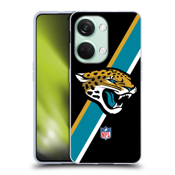 NFL Jacksonville Jaguars Logo Stripes Soft Gel Case for OnePlus Nord 3 5G