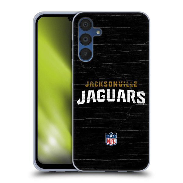 NFL Jacksonville Jaguars Logo Distressed Look Soft Gel Case for Samsung Galaxy A15