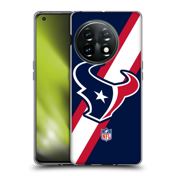 NFL Houston Texans Logo Stripes Soft Gel Case for OnePlus 11 5G
