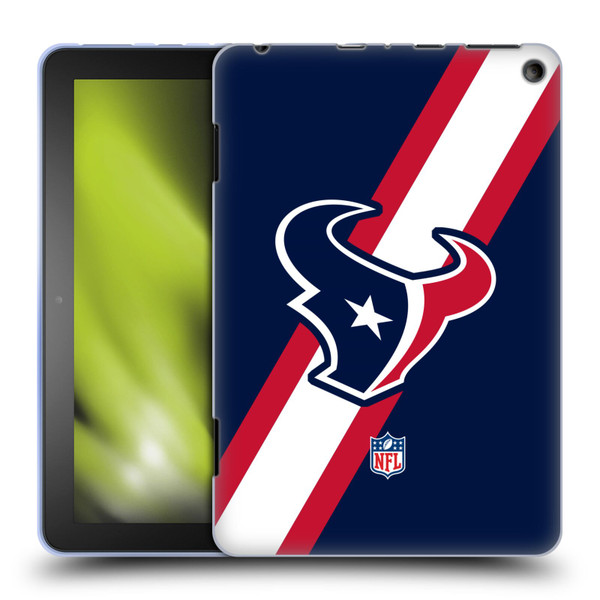 NFL Houston Texans Logo Stripes Soft Gel Case for Amazon Fire HD 8/Fire HD 8 Plus 2020