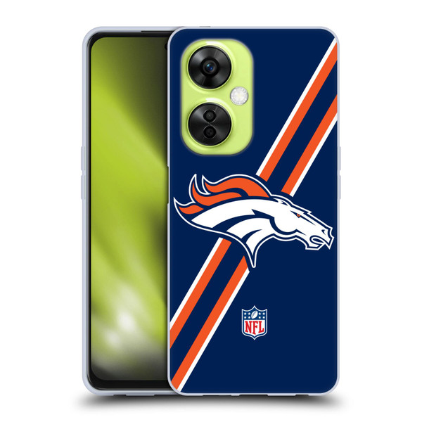 NFL Denver Broncos Logo Stripes Soft Gel Case for OnePlus Nord CE 3 Lite 5G