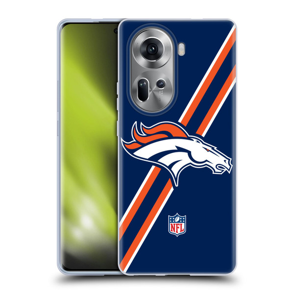 NFL Denver Broncos Logo Stripes Soft Gel Case for OPPO Reno11
