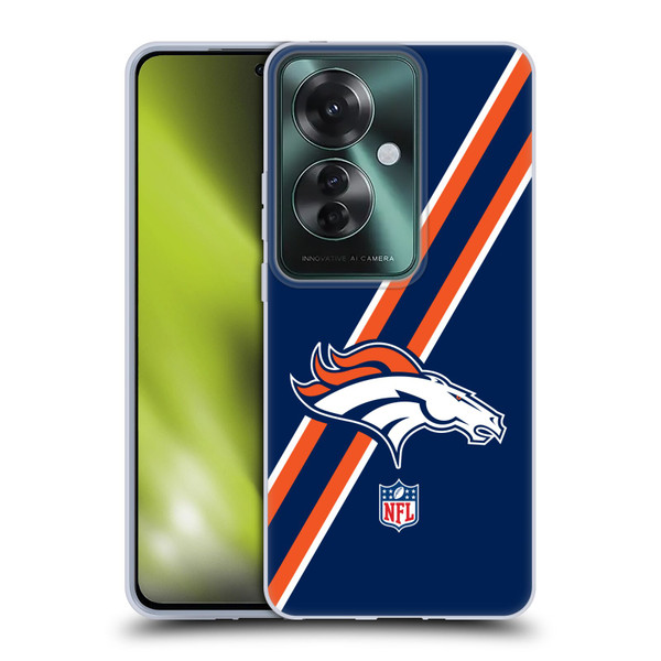 NFL Denver Broncos Logo Stripes Soft Gel Case for OPPO Reno11 F 5G / F25 Pro 5G