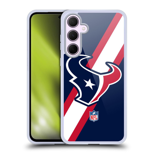NFL Houston Texans Logo Stripes Soft Gel Case for Samsung Galaxy A35 5G