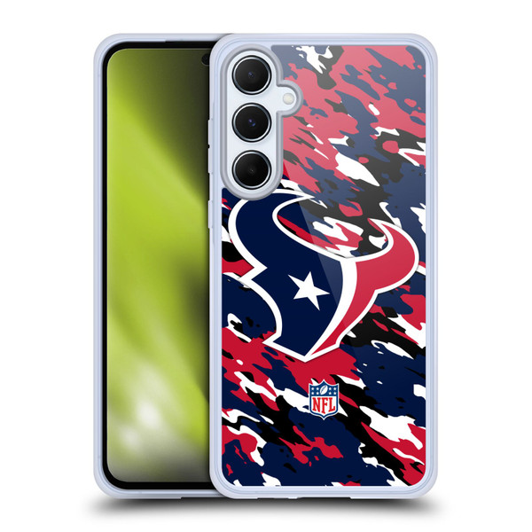NFL Houston Texans Logo Camou Soft Gel Case for Samsung Galaxy A55 5G
