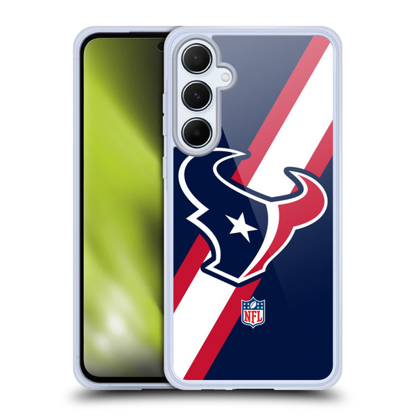 NFL Houston Texans Logo Stripes Soft Gel Case for Samsung Galaxy A55 5G