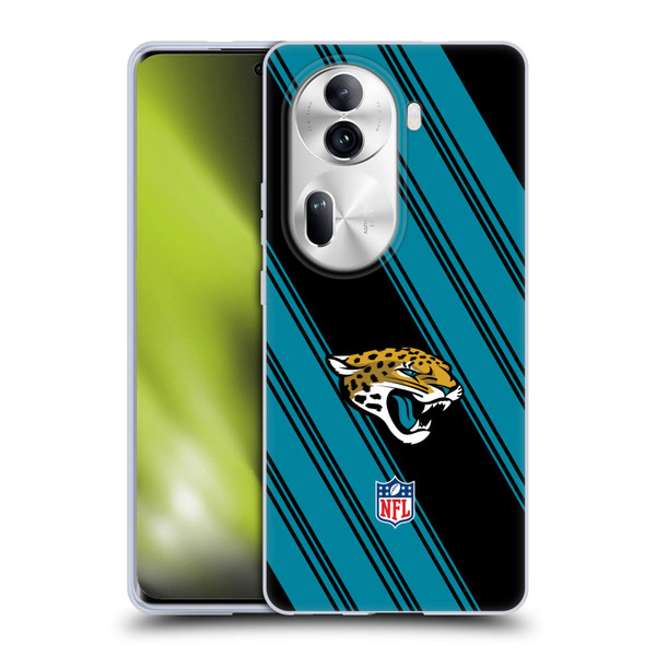 NFL Jacksonville Jaguars Artwork Stripes Soft Gel Case for OPPO Reno11 Pro