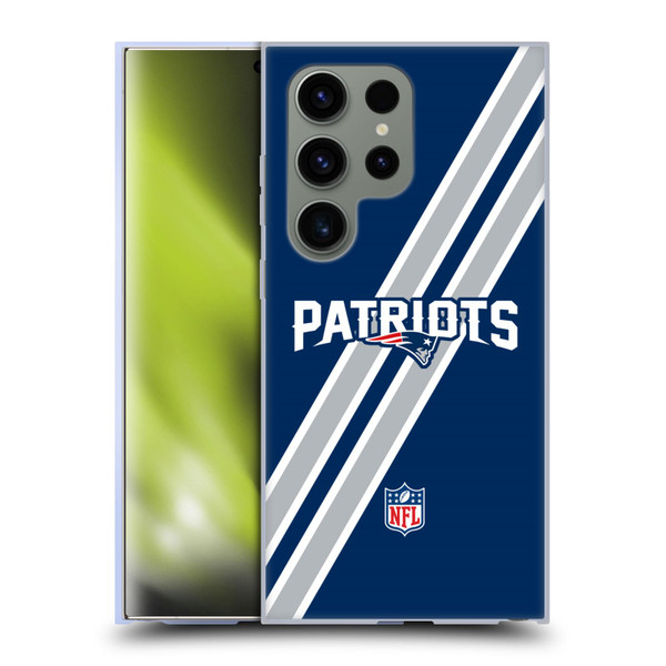 NFL New England Patriots Logo Stripes Soft Gel Case for Samsung Galaxy S24 Ultra 5G