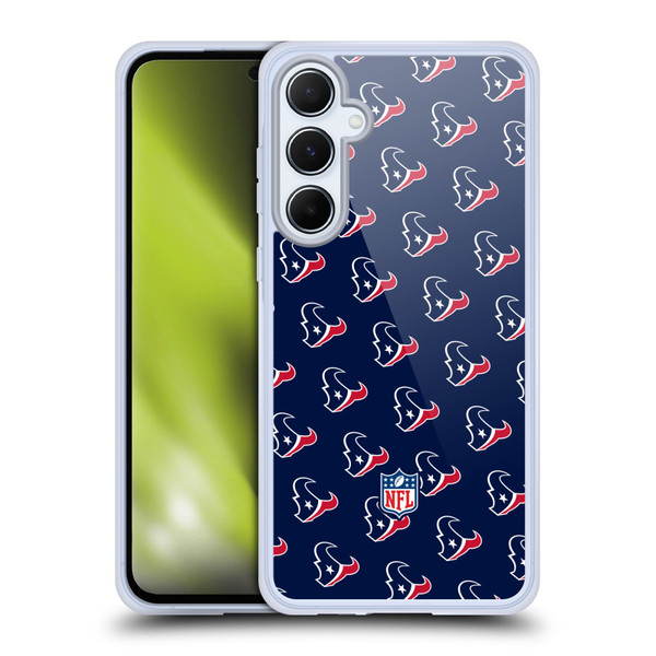 NFL Houston Texans Artwork Patterns Soft Gel Case for Samsung Galaxy A55 5G
