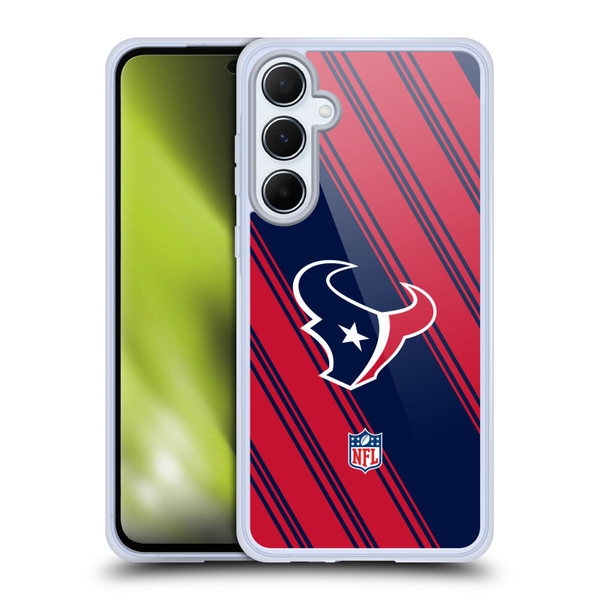 NFL Houston Texans Artwork Stripes Soft Gel Case for Samsung Galaxy A55 5G