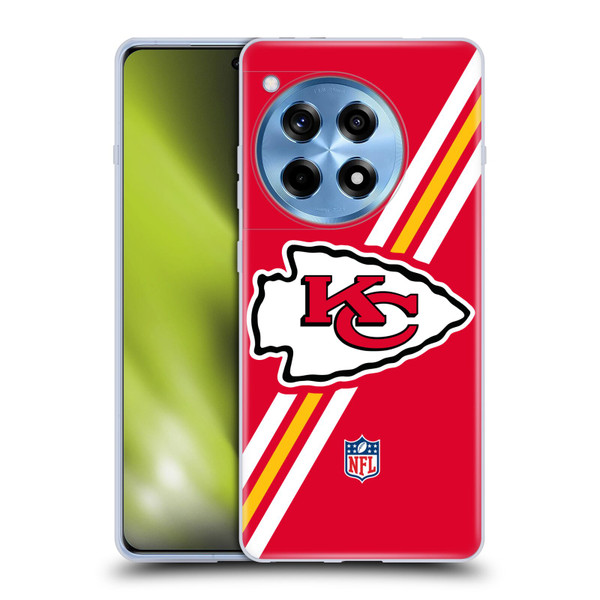 NFL Kansas City Chiefs Logo Stripes Soft Gel Case for OnePlus 12R