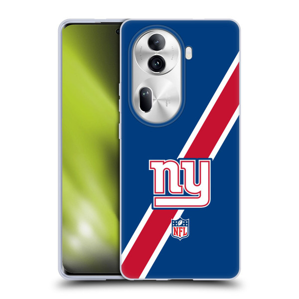 NFL New York Giants Logo Stripes Soft Gel Case for OPPO Reno11 Pro