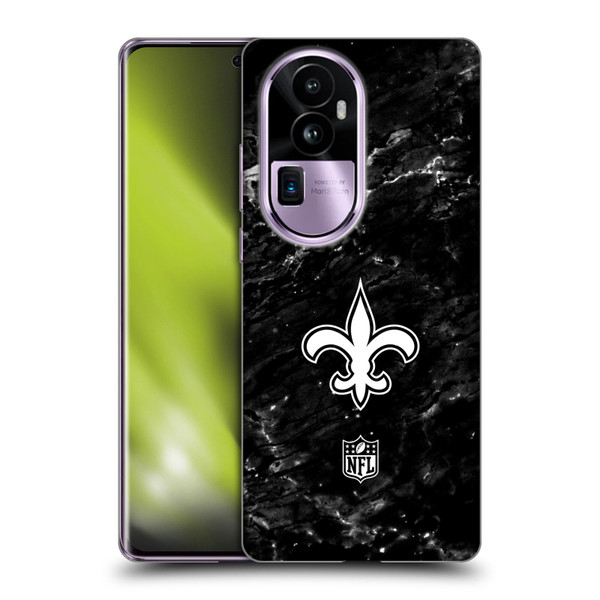 NFL New Orleans Saints Artwork Marble Soft Gel Case for OPPO Reno10 Pro+